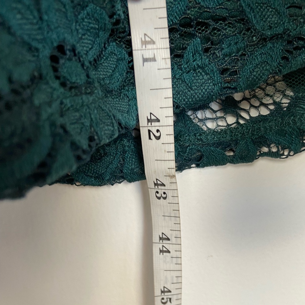 Torrid Lace Long Sleeves Midi Dress Size 4X Emerald Green Fit & Flare V-Neck - Picture 8 of 13